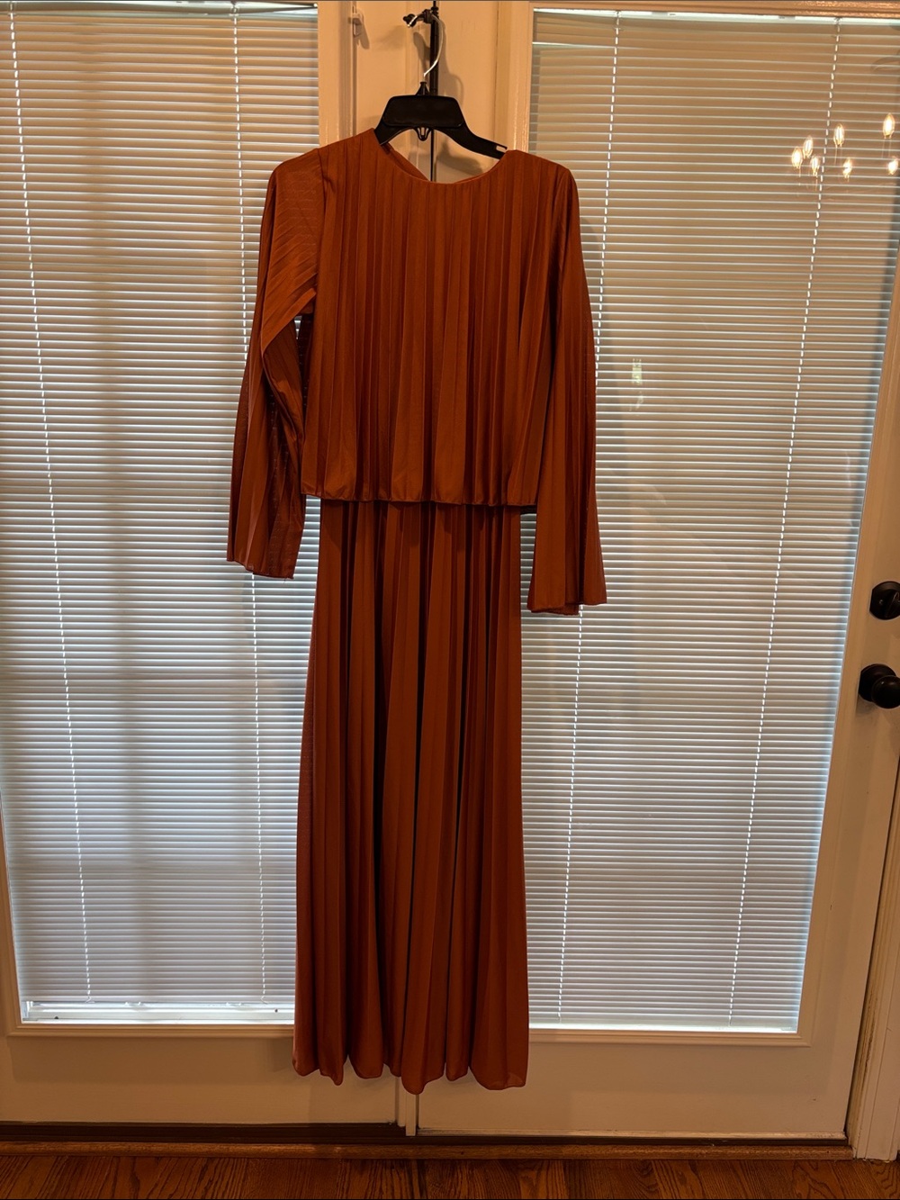ASOS Rust Orange Pleated Maxi Dress